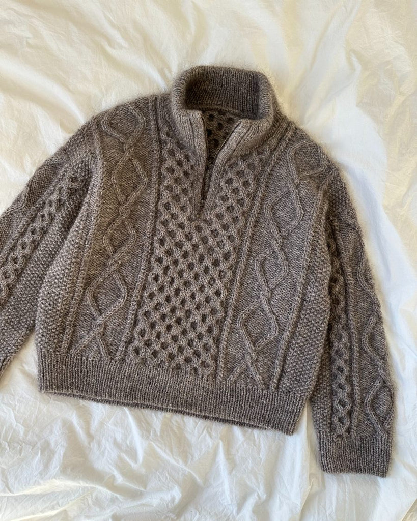 Liggende grå Dagmar Zipper Sweater 