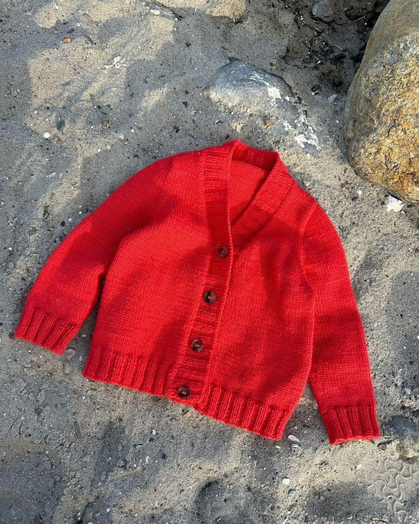 Liggende rød Eva Cardigan Junior