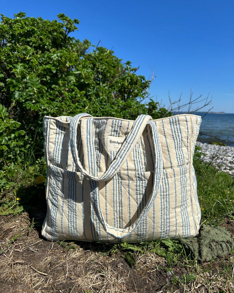 Knitter's Bag - Striped Seersucker