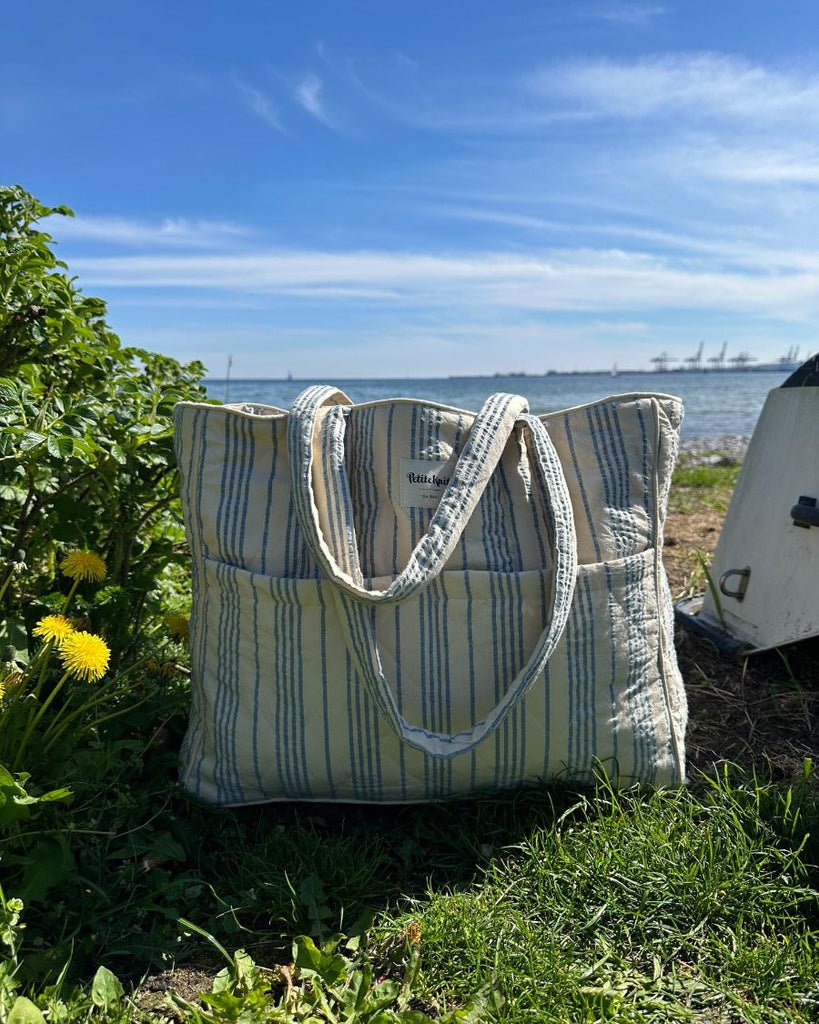 Knitter's Bag - Striped Seersucker