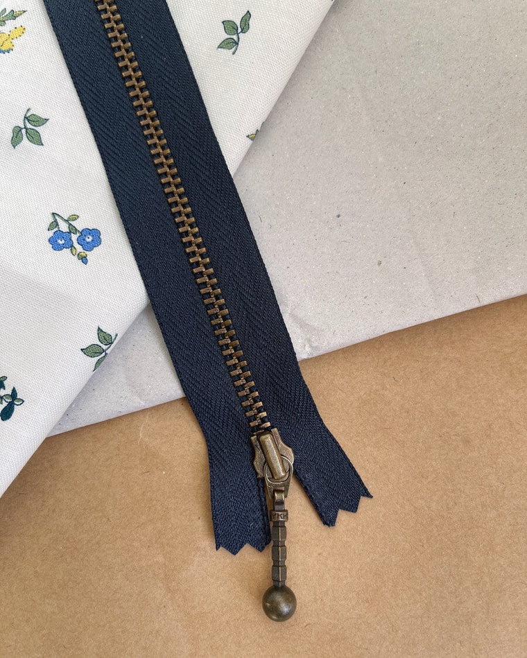 Zipper 28 cm - Navy - Wholesale