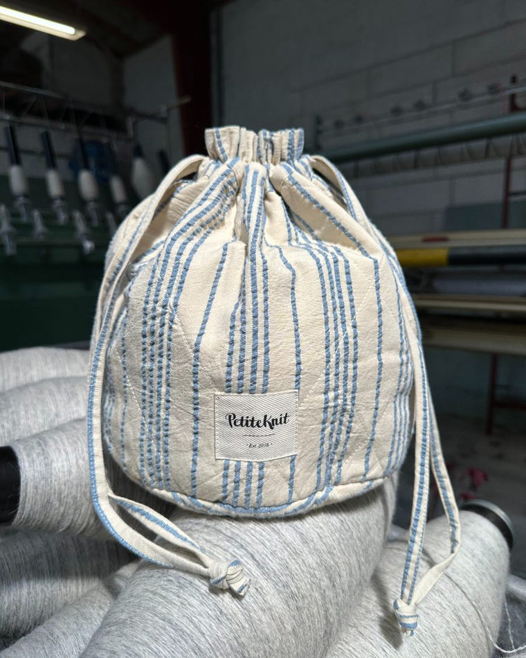 Knitter's Project Bag - Striped Seersucker - Forhandlere