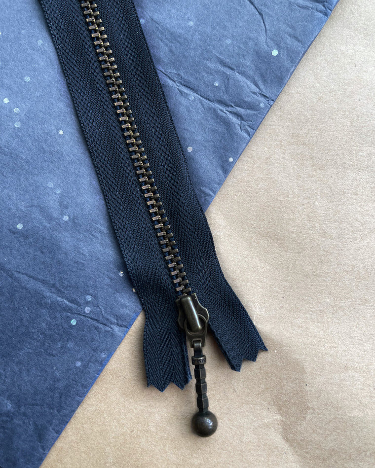 UDENLANDSKE FORHANDLERE Zipper 14 cm - Navy - Wholesale