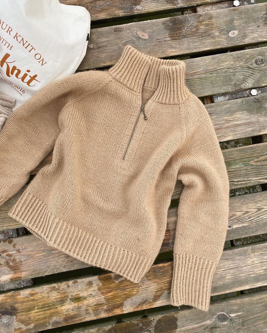 Zipper Sweater Knitting Pattern
